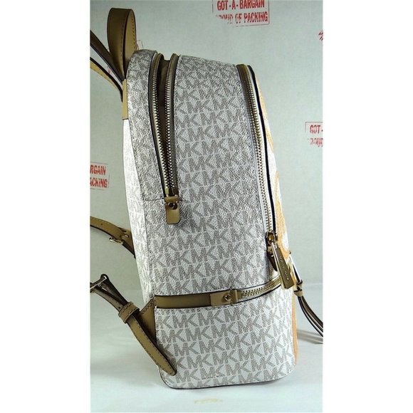 Michael Kors Rhea Zip Medium Leather MK Signature Backpack School Bag main image 4